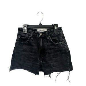 Reformation 23 Julia High Rise Cigarette Jean Cutoff Shorts Pacific Wash Black
